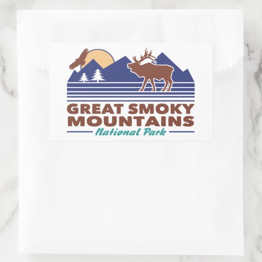 スモーク素晴らしの山 長方形シール (バッグ)