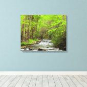 スモーク素晴らしキーマウンテンズナショナルパークノースカロライナ キャンバスプリント (インサイチュ (ウッドフロア))