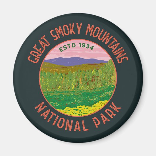 スモーク素晴らしマウンテンズナショナルパークアー動揺してト マグネット (正面)