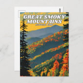 スモーク素晴らしマウンテンズナショナルパークイラストレーションr ポストカード (正面/裏面)