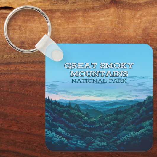 スモーク素晴らしマウンテンズナショナルパークテネシー キーホルダー (正面)