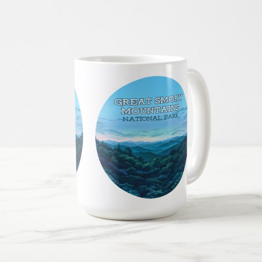 スモーク素晴らしマウンテンズナショナルパークテネシー コーヒーマグカップ (正面右)