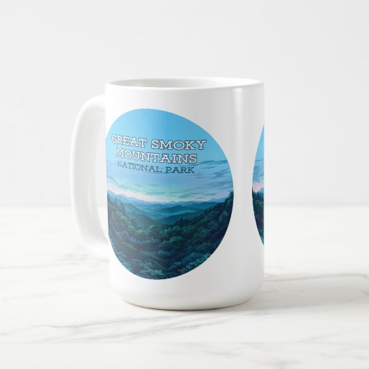 スモーク素晴らしマウンテンズナショナルパークテネシー コーヒーマグカップ (正面左)