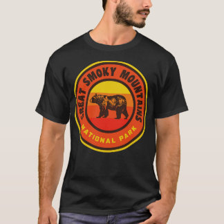 スモーク素晴らしマウンテンズナショナルパークベアレトロエディ Tシャツ