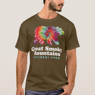 スモーク素晴らしマウンテンズナショナルパークベア絞り染め Tシャツ