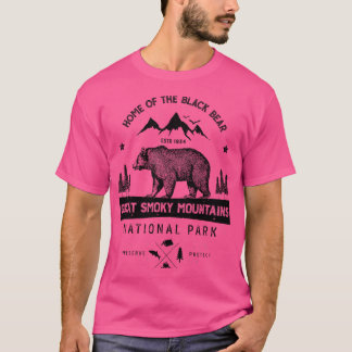 スモーク素晴らしマウンテンズナショナルパークベアTシャツV Tシャツ