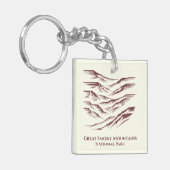 スモーク素晴らしマウンテンズナショナルパークラインアート キーホルダー (正面左)