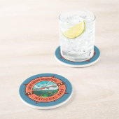 スモーク素晴らしマウンテンズナショナルパークレトロコンパス コースター (側面)