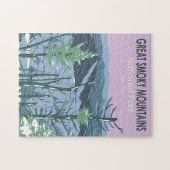 スモーク素晴らしマウンテンズナショナルパークレトロ ジグソーパズル (横)