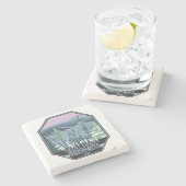 スモーク素晴らしマウンテンズナショナルパークレトロ ストーンコースター (横)