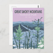 スモーク素晴らしマウンテンズナショナルパークレトロ ポストカード (正面/裏面)