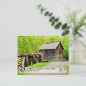 スモーク素晴らしマウンテンズナショナルパーク – ミンガスミル ポストカード (スタンド正面)