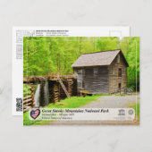 スモーク素晴らしマウンテンズナショナルパーク – ミンガスミル ポストカード (正面/裏面)