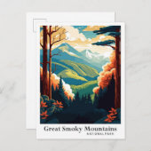 スモーク素晴らしマウンテンズヴィンテージトラベルポートレート ポストカード (正面/裏面)