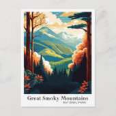 スモーク素晴らしマウンテンズヴィンテージトラベルポートレート ポストカード (正面)