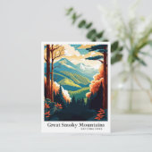 スモーク素晴らしマウンテンズヴィンテージトラベルポートレート ポストカード (スタンド正面)