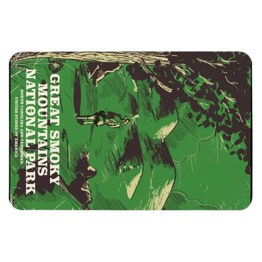 スモーク素晴らしマウンテンズ国立公園の旅行ポスター マグネット (横)