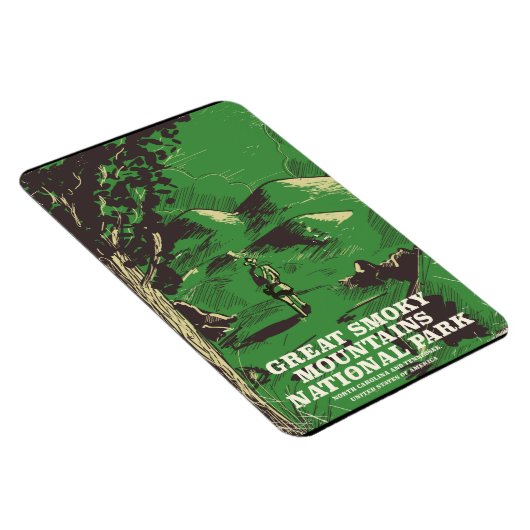 スモーク素晴らしマウンテンズ国立公園の旅行ポスター マグネット (右側)