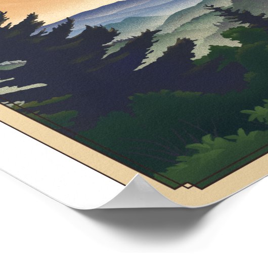 スモーク素晴らしマウンテンズ国立公園リソのアートワーク ポスター (角)