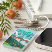 スモーク素晴らしマウンテンズ国立公園ヴィンテージ キーホルダー (正面右)