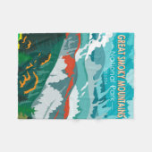 スモーク素晴らしマウンテンズ国立公園ヴィンテージ フリースブランケット (正面(横))