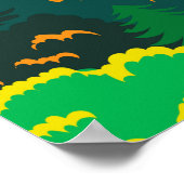 スモーク素晴らしマウンテンズ国立公園ヴィンテージ ポスター (角)