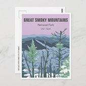 スモーク素晴らしマウンテンズ国立公園ヴィンテージ ポストカード (正面/裏面)