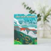 スモーク素晴らしマウンテンズ国立公園ヴィンテージ ポストカード (スタンド正面)