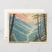 スモーク素晴らしマウンテンズ国立公園ヴィンテージ ポストカード (正面/裏面)