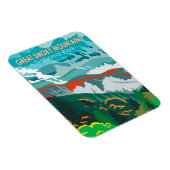 スモーク素晴らしマウンテンズ国立公園ヴィンテージ マグネット (右側)