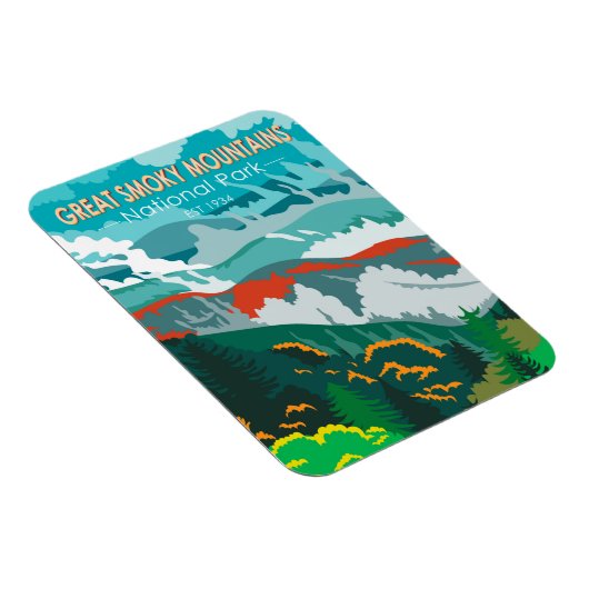スモーク素晴らしマウンテンズ国立公園ヴィンテージ マグネット (右側)