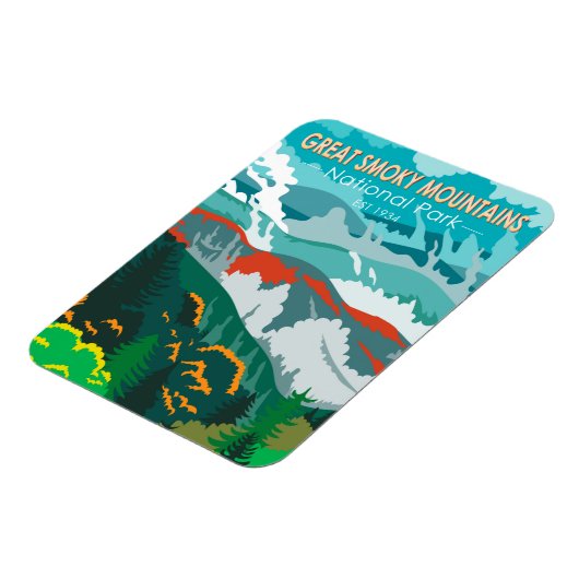 スモーク素晴らしマウンテンズ国立公園ヴィンテージ マグネット (左側)