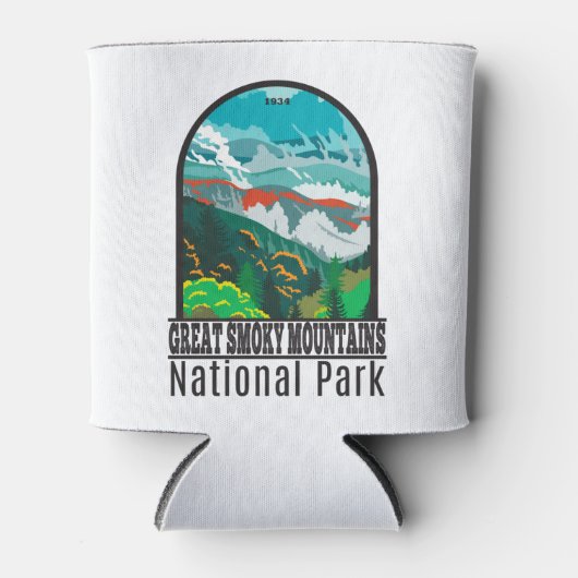 スモーク素晴らしマウンテンズ国立公園ヴィンテージ 缶クーラー (正面)