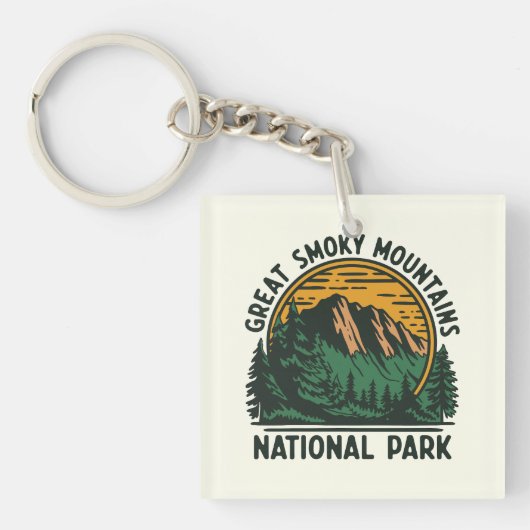 スモーク素晴らしマウンテンズ国立公園 キーホルダー (正面)