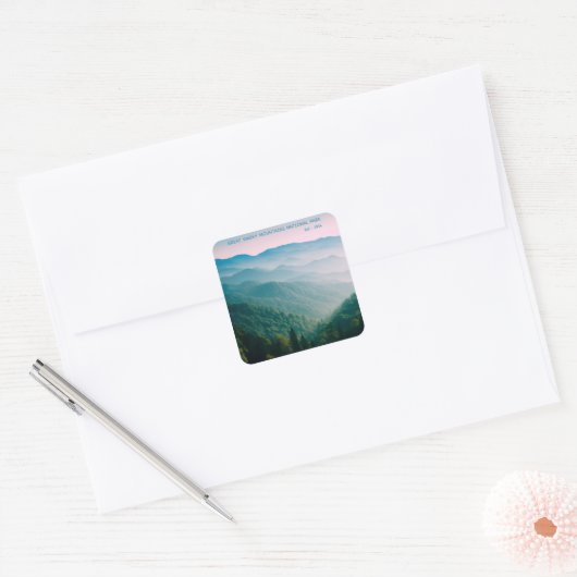 スモーク素晴らしマウンテンズ国立公園 スクエアシール (封筒)