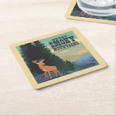 スモーク素晴らしマウンテンズ国立公園 スクエアペーパーコースター (アングル)