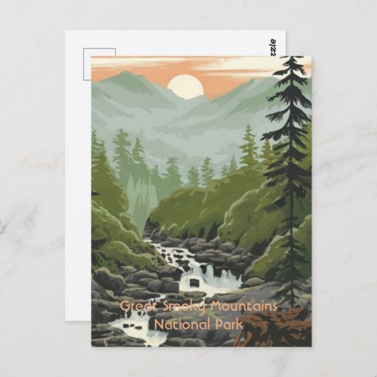 スモーク素晴らしマウンテンズ国立公園 ポストカード (正面/裏面)