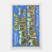 スモーク素晴らしマウンテンヴィンテージはがき キッチンタオル (縦)