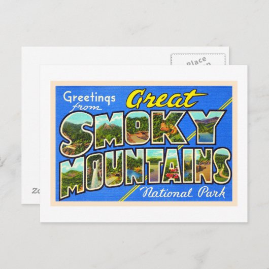 スモーク素晴らしマウンテンヴィンテージはがき ポストカード (正面/裏面)