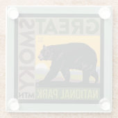 スモーク素晴らしマウンテン国立公園| Bear ガラスコースター (裏面)