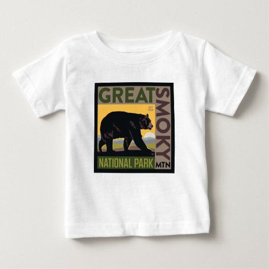 スモーク素晴らしマウンテン国立公園| Bear ベビーTシャツ (正面)