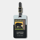 スモーク素晴らしマウンテン国立公園| Bear ラゲッジタグ (正面縦)