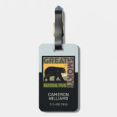 スモーク素晴らしマウンテン国立公園| Bear ラゲッジタグ (裏面縦)