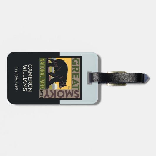 スモーク素晴らしマウンテン国立公園| Bear ラゲッジタグ (裏面横)