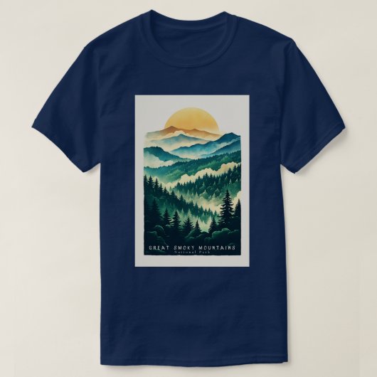 スモーク素晴らし山脈の国立公園の旅行12 Tシャツ (デザイン正面)