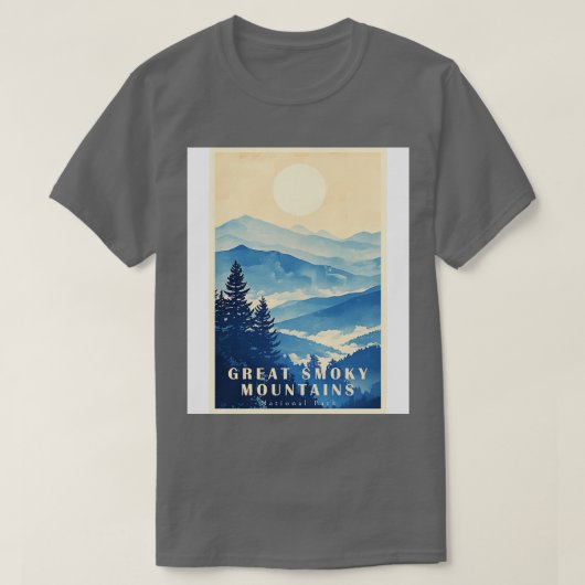 スモーク素晴らし山脈の国立公園の旅行14 Tシャツ (デザイン正面)