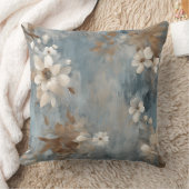 スモーク素朴キーブルーブラウンクリームフローラ クッション (ブランケット)