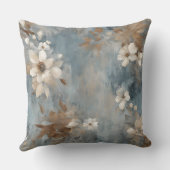 スモーク素朴キーブルーブラウンクリームフローラ クッション (裏面)