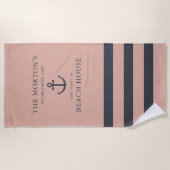 スモーク航海のサーモンいかりファミリービーチハウス ビーチタオル (正面)