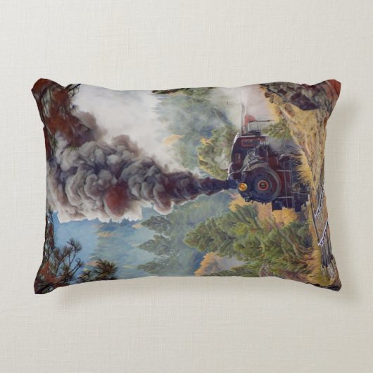 スモーク鉄道エンジン機関車付蒸気列車 アクセントクッション (正面)